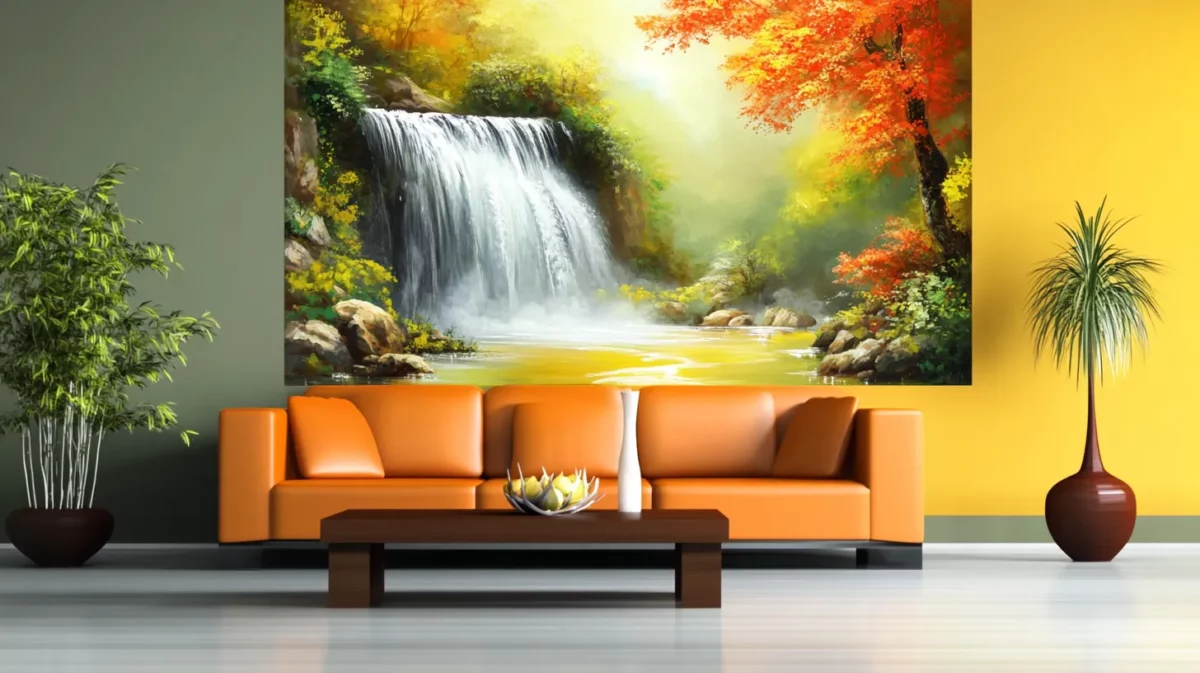 waterfall painting for north wall as per vastu