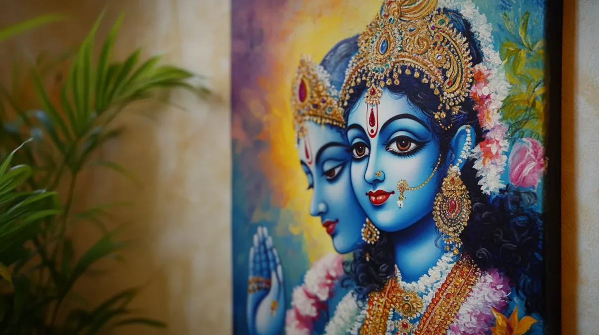 radha krishna painting for meditation or prayer room as per vastu